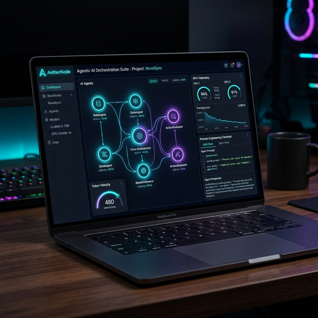 AetherNode - Agentic AI Workspace Dashboard Kit